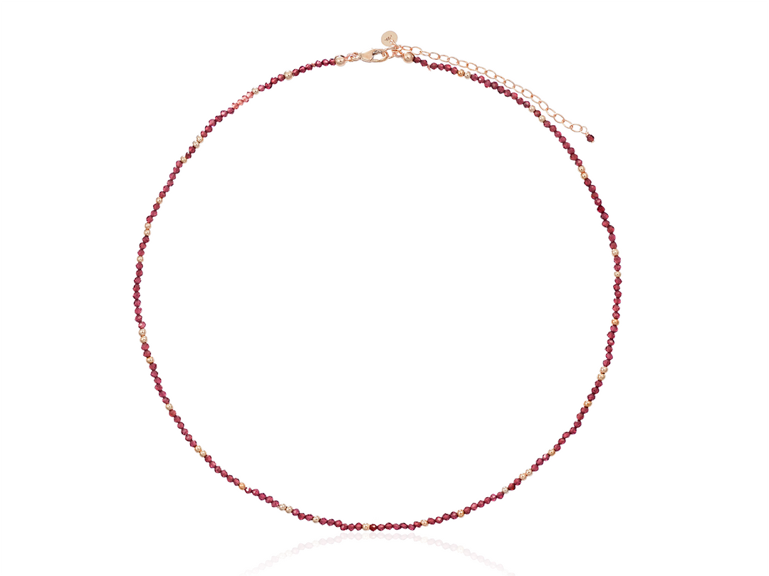 Artemis Choker - 2mm faceted Garnet beads Choker