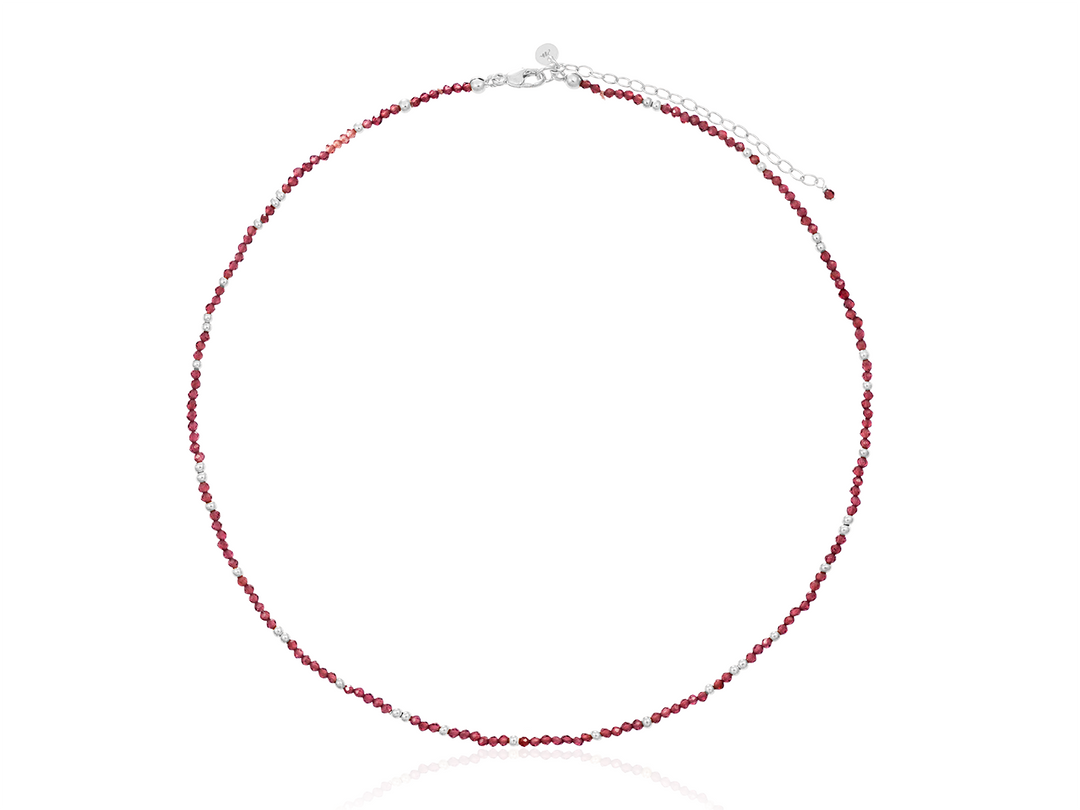 Artemis Choker - 2mm faceted Garnet beads Choker