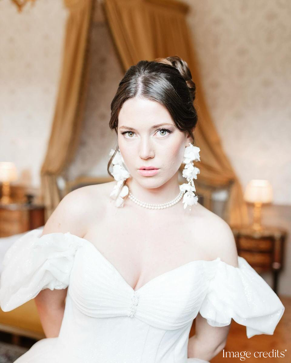Adrielle Earrings - Ethereal and Dreamy Statement Silk Earrings for Brides