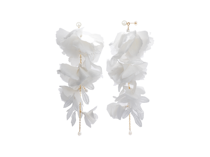 Adrielle Earrings - Ethereal and Dreamy Statement Silk Earrings for Brides