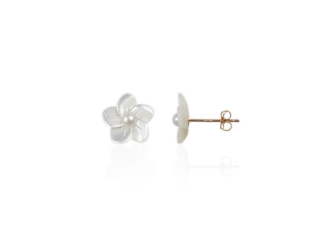 Charlotte - Dainty Flower Studs in White