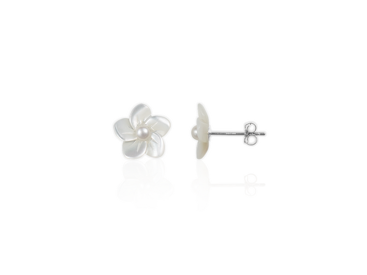 Charlotte - Dainty Flower Studs in White