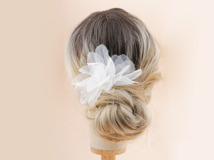 Audacieuse - Extra large sheer Flower Hair accessory Bridal