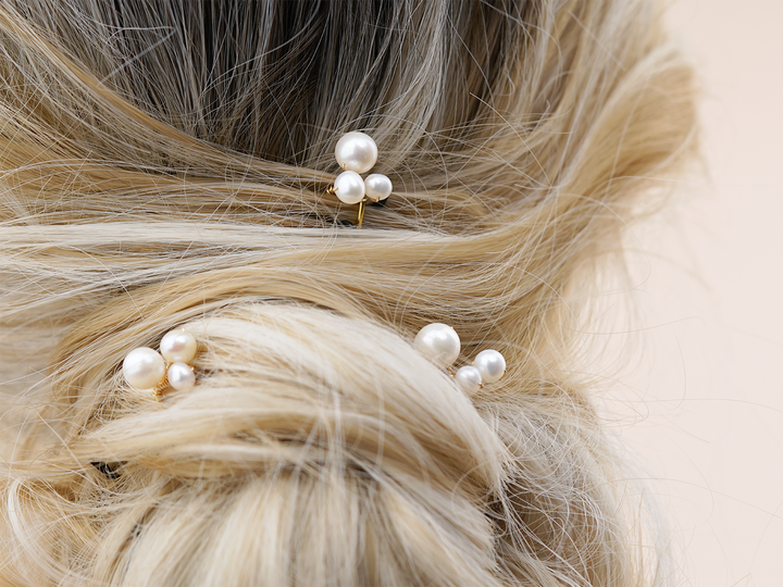 Adeline - Real Pearl Hair jewelry for Brides