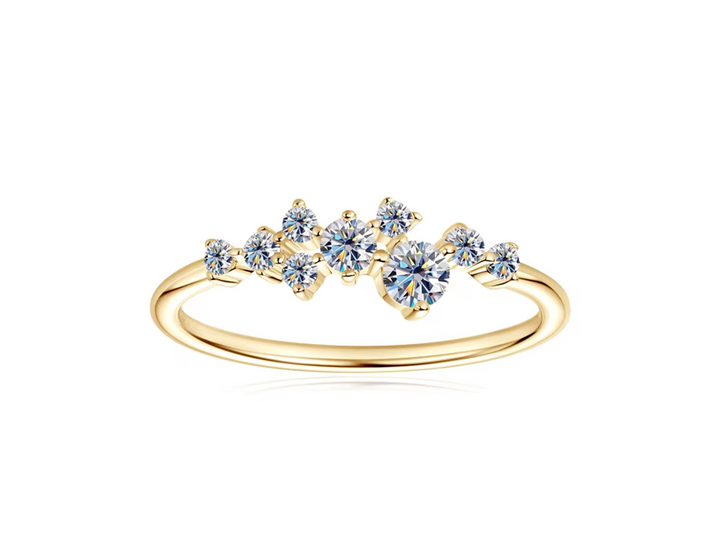 Moissanit Diamant Cluster Ring (Vorbestellung)