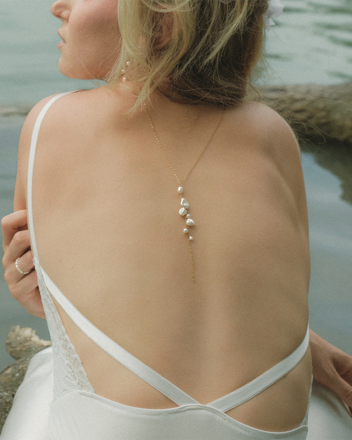 Esmée - Back Necklace with Baroque Pearls