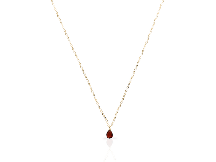 Juno - Teardrop Briolette Garnet Necklace