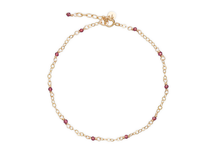 Athena - Tiny garnet bead accent bracelet