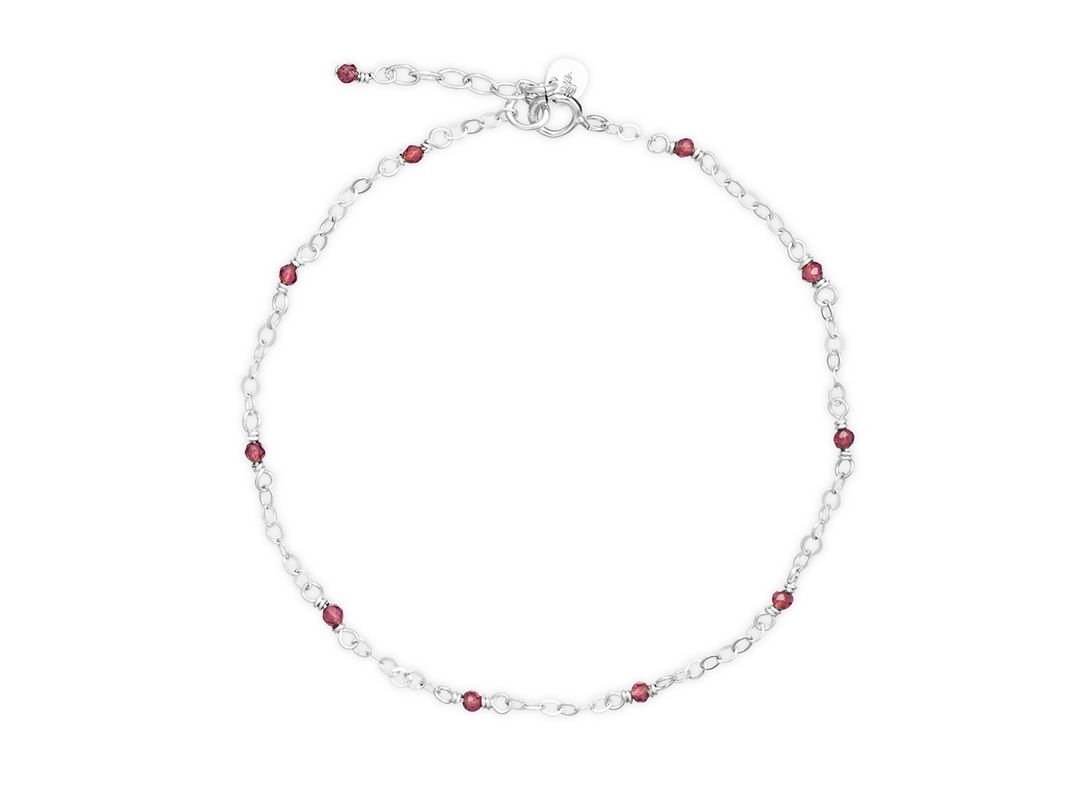 Athena - Tiny garnet bead accent bracelet