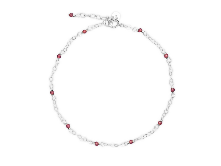 Athena - Tiny garnet bead accent bracelet