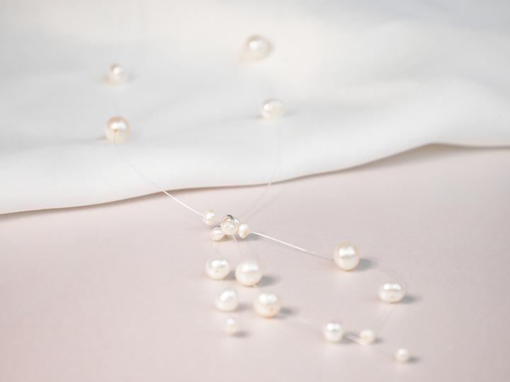 Aimée - Cascading Pearl Earrings and Necklace Bridal Set